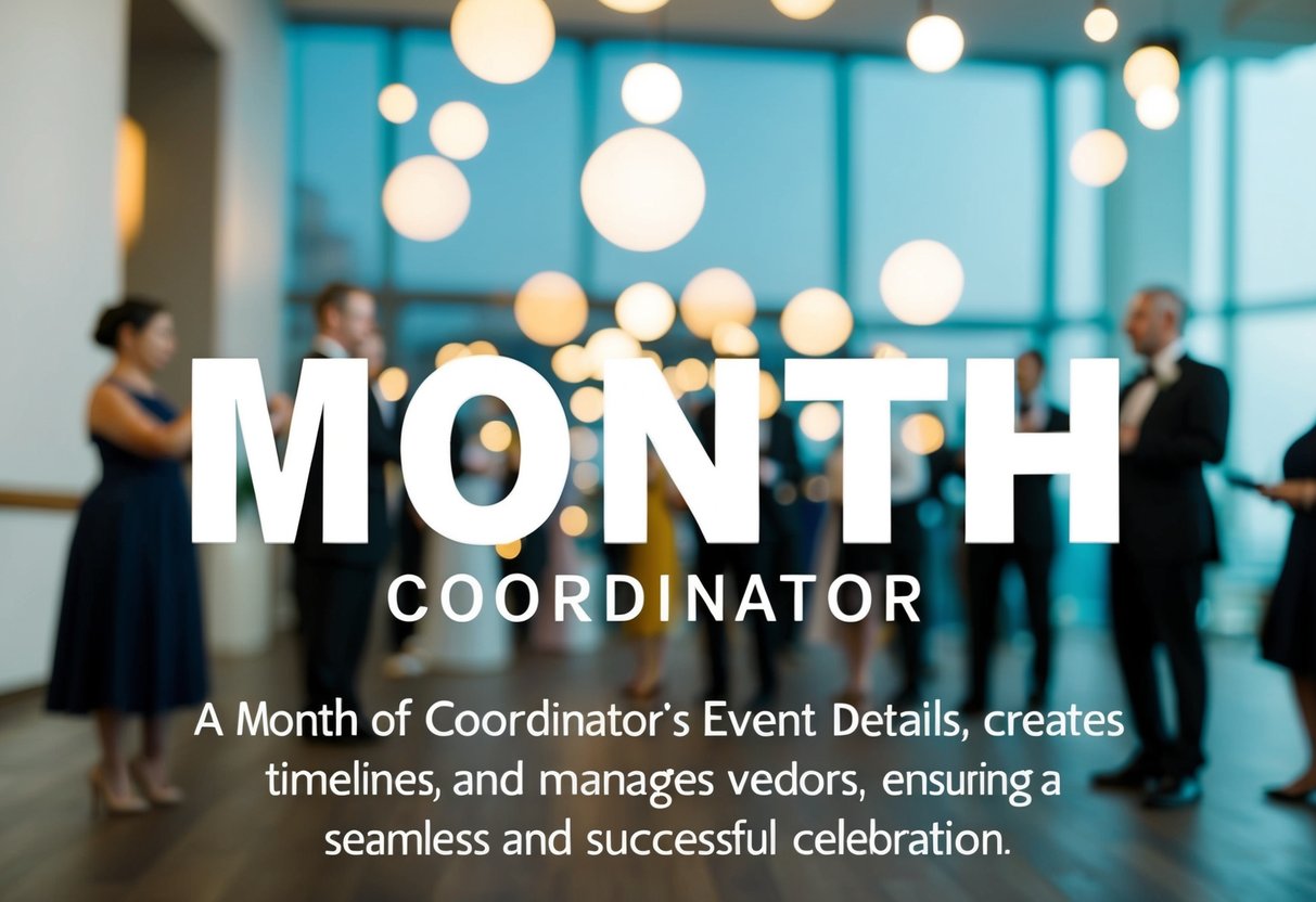 A month of coordinator organizes event details, creates timelines, and manages vendors, ensuring a seamless and successful celebration