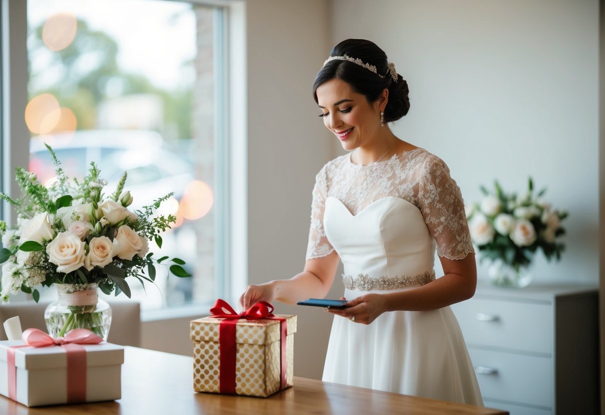 A maid of honor paying for wedding gifts and additional expenses