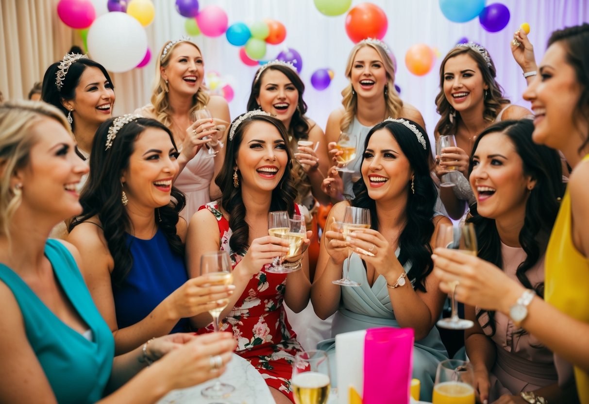 A group of women enjoying a variety of activities at a hen party, with the bride participating in the fun without having to pay for her own celebration