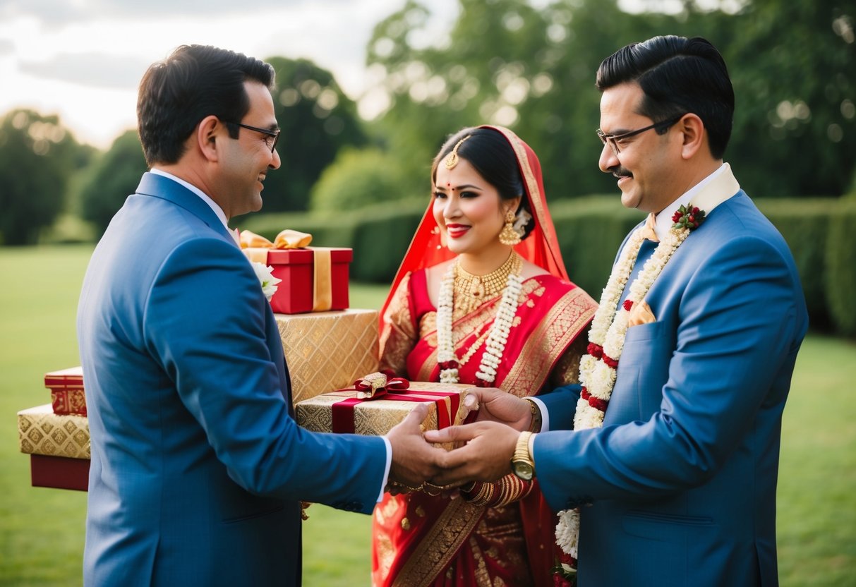 The groom's family pays for traditional wedding gifts and expenses