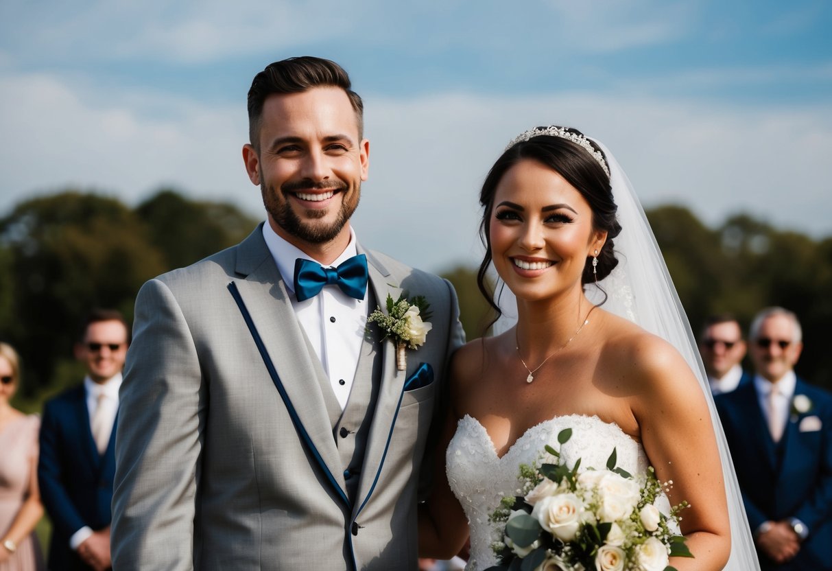 The Best Man and Maid of Honor stand side by side, smiling as they give the official welcome at the wedding