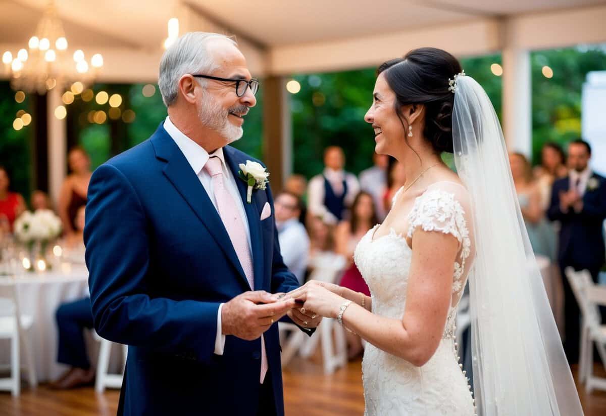 The father of the bride pays for the reception and celebration, including the venue, food, drinks, decorations, and entertainment