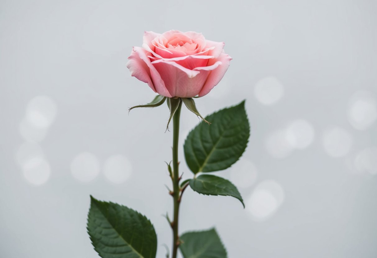 A single rose stands out against a simple background, drawing attention to its delicate beauty
