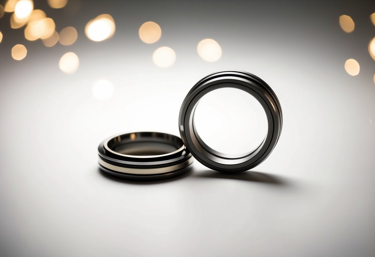 Two interlocking rings on a white background