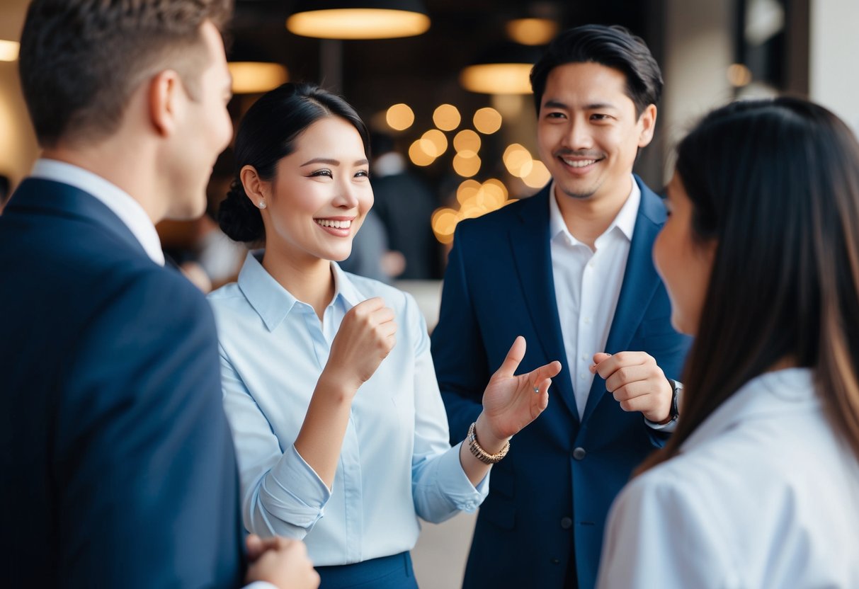A person nodding and smiling while holding a casual conversation with the inviter