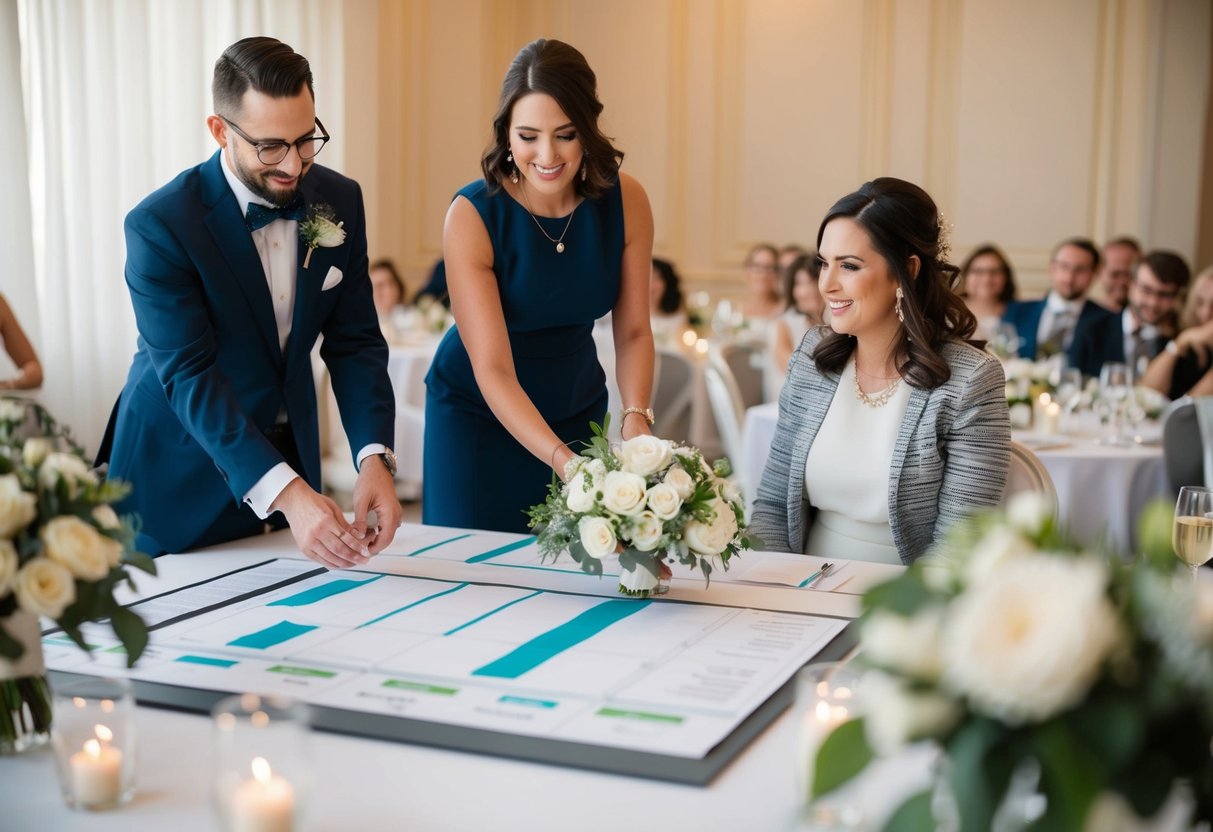 A wedding planner creates timelines and layouts, while a coordinator oversees setup and execution on the big day