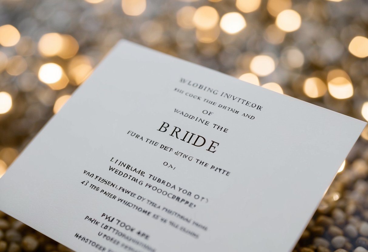 A wedding invitation with the bride's name listed first on top