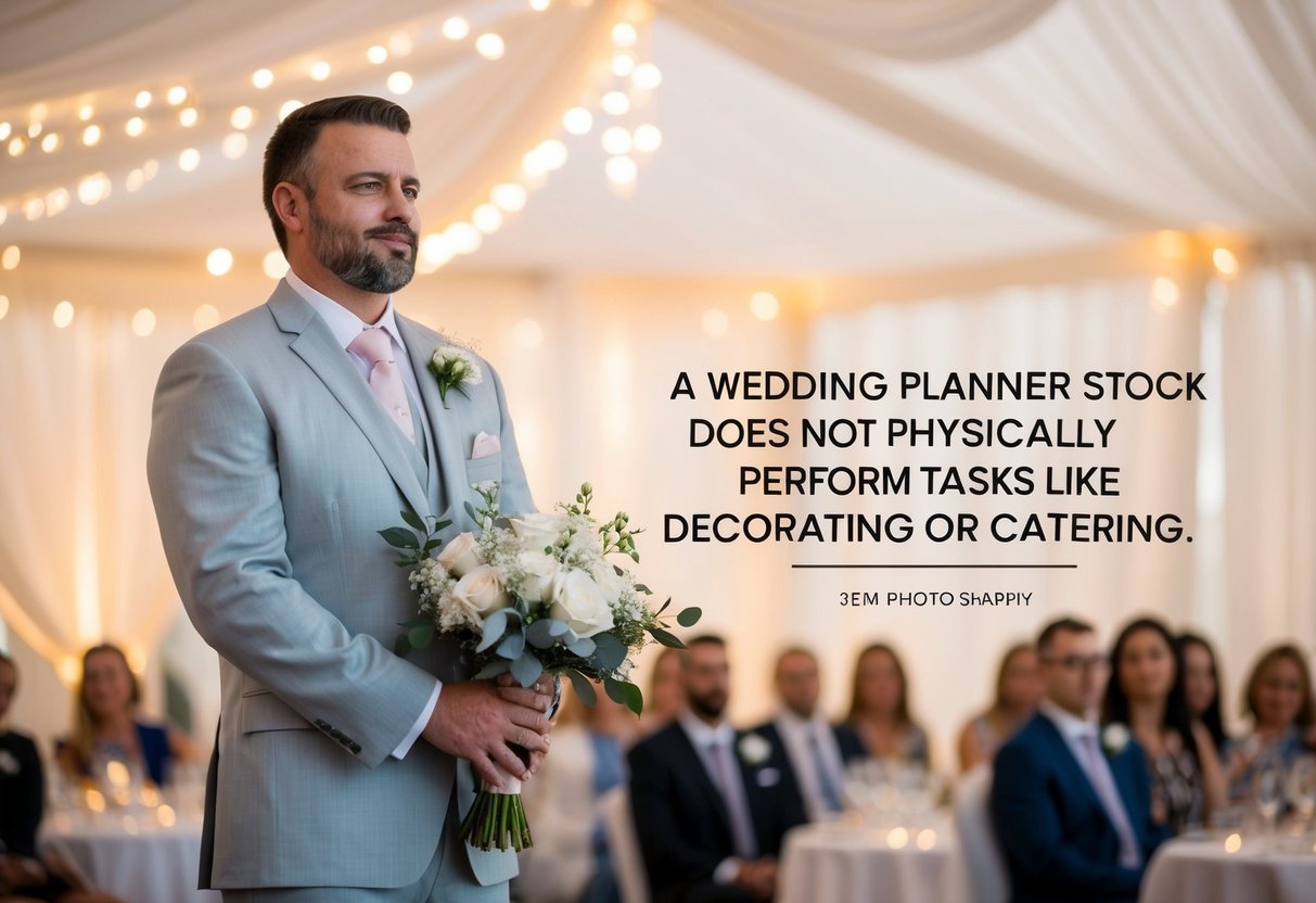 A wedding planner does not physically perform tasks like decorating or catering