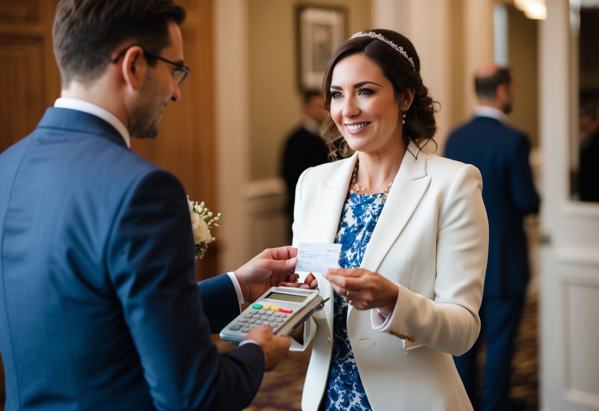 A wedding planner receives payment in the UK