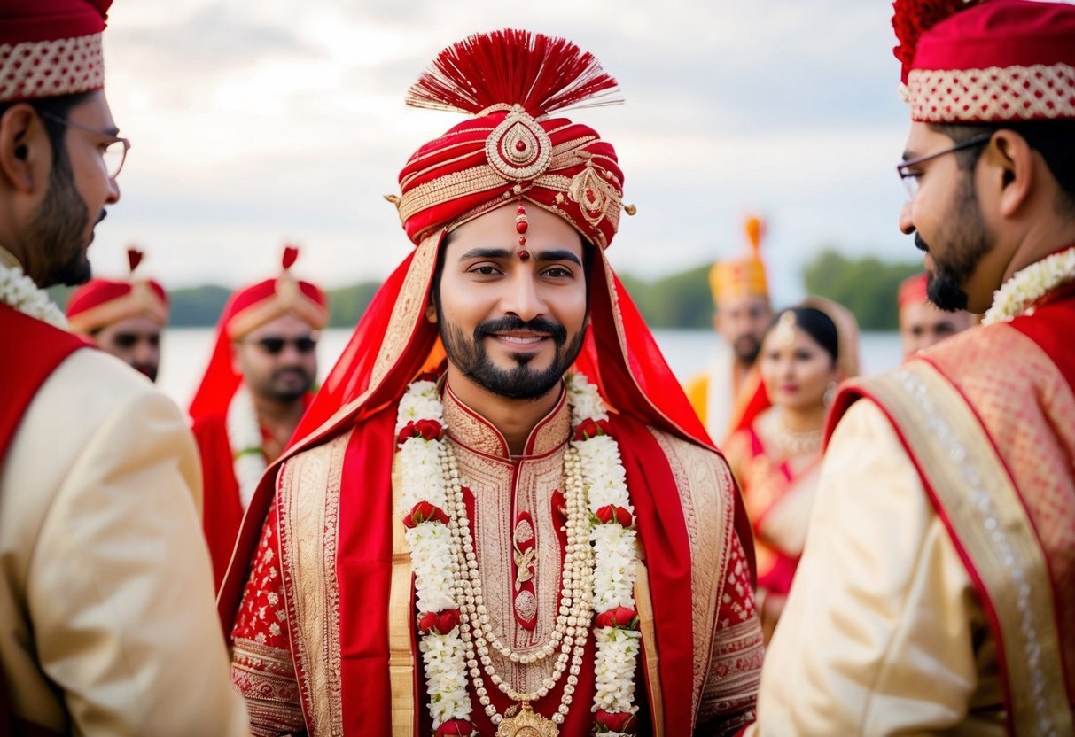 A marriage ritual with traditional attire and customs