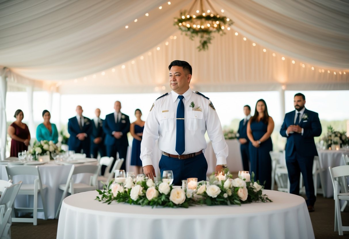 A wedding venue manager overseeing setup and coordination for a big day event