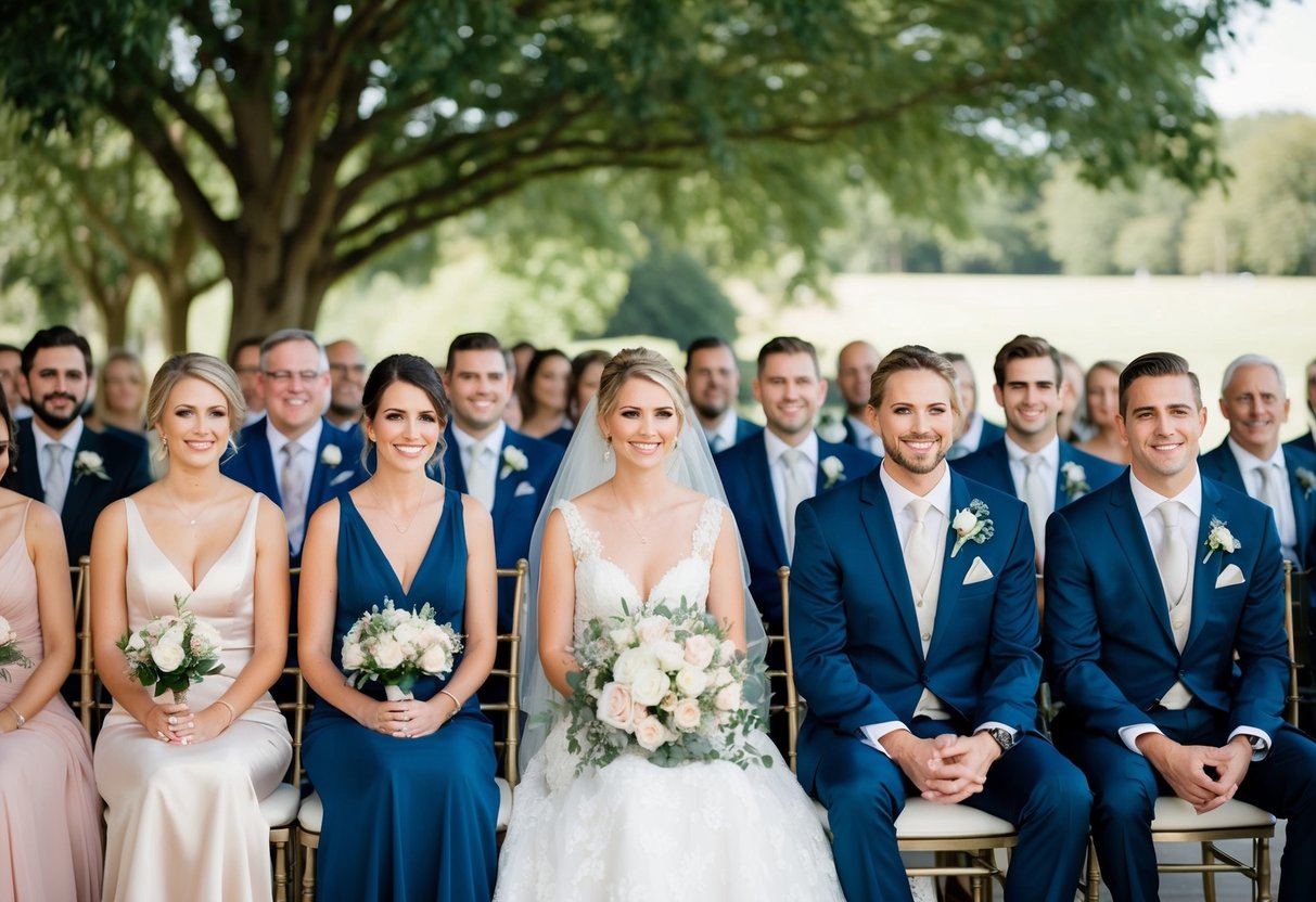 The bride's family sits first at the wedding, followed by the groom's family and then the couple's friends