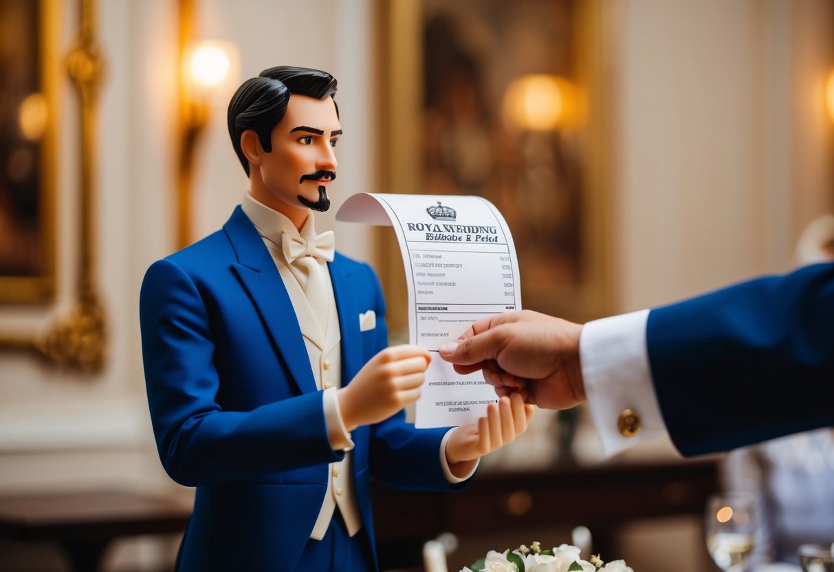 A royal wedding bill being paid by an anonymous figure