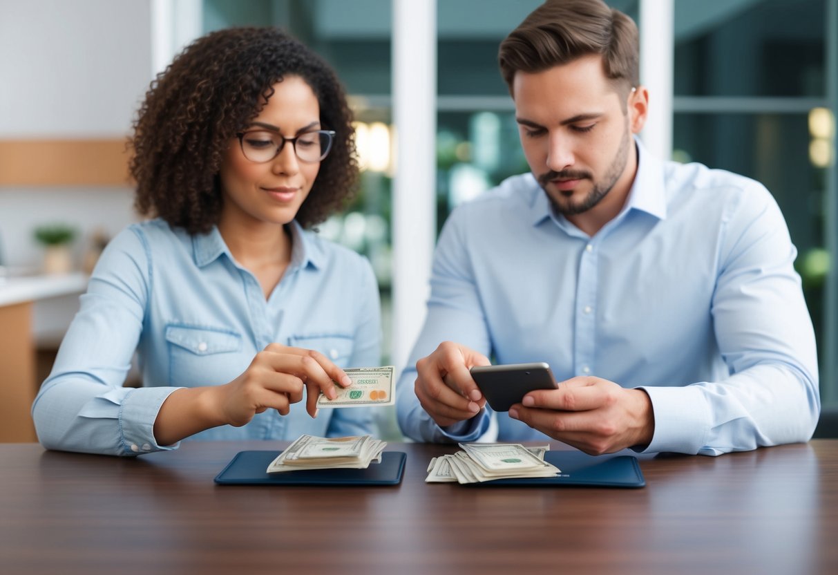 A couple's joint bank account with one partner secretly making large withdrawals for personal spending
