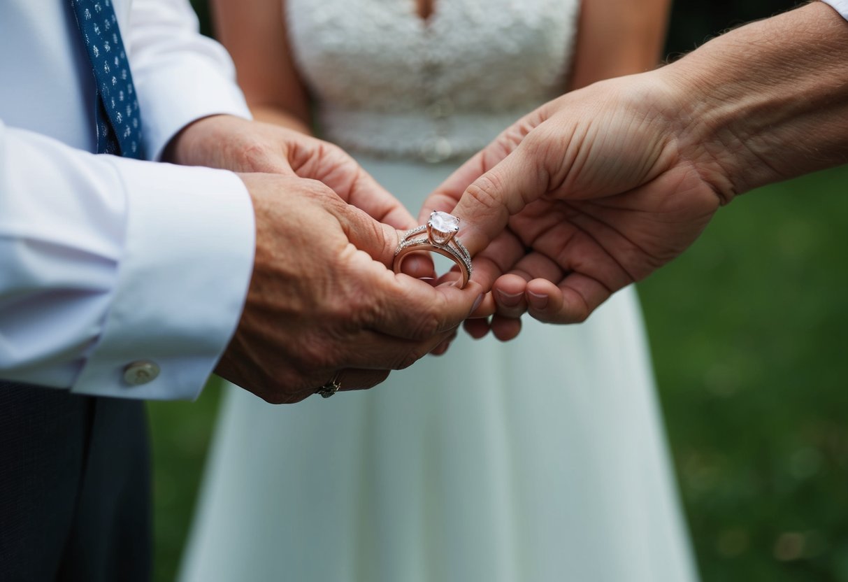 A wedding ring being passed down through generations, symbolizing the endurance of marriage over 25 years
