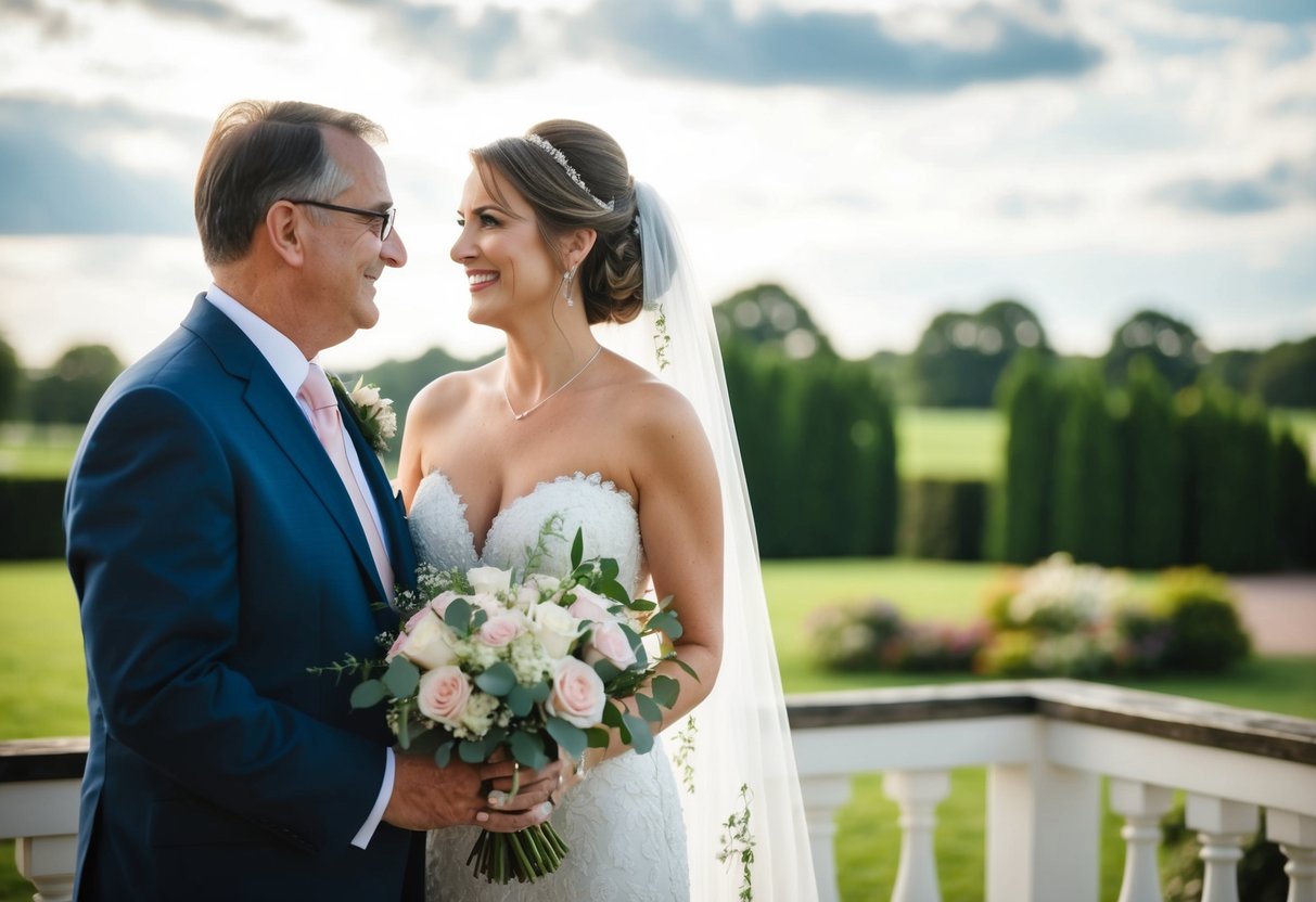 The bride's parents cover expenses for the wedding venue, catering, and floral arrangements