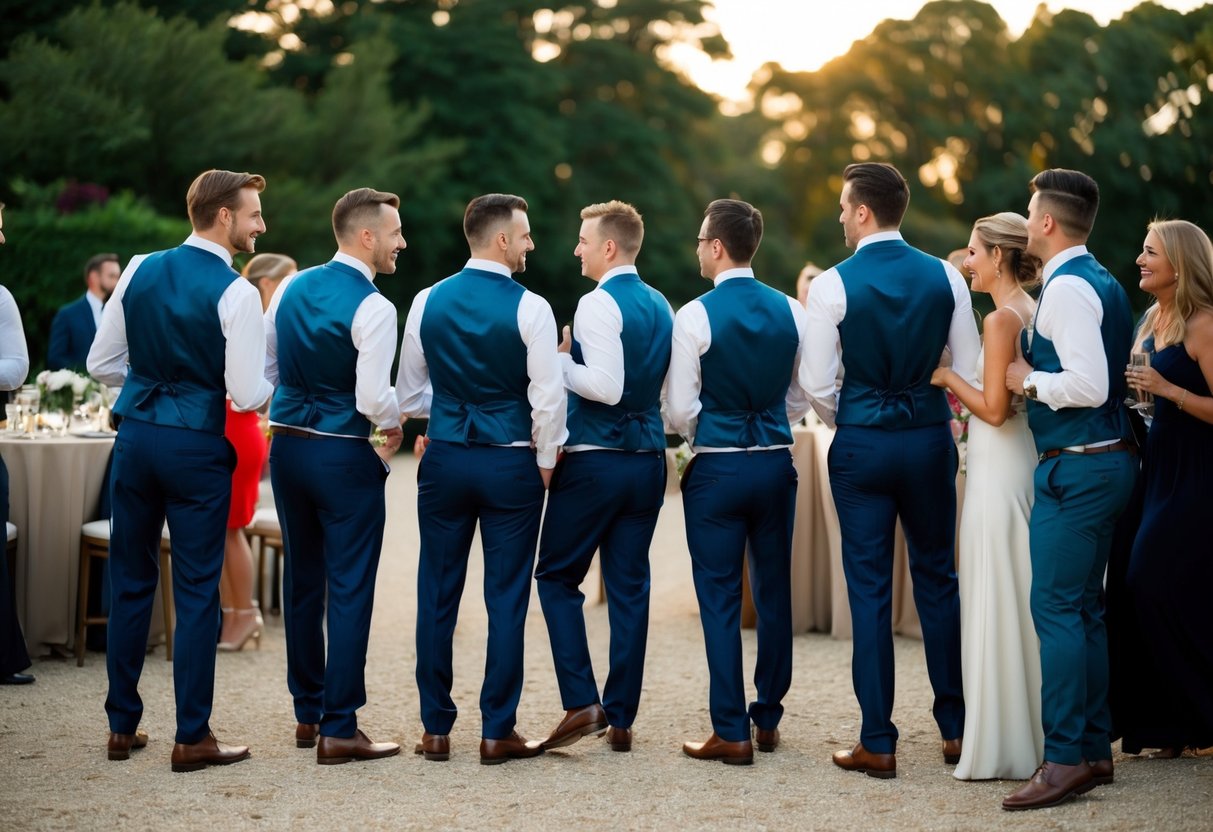 Wedding guests swapping formal attire for casual wear at after party
