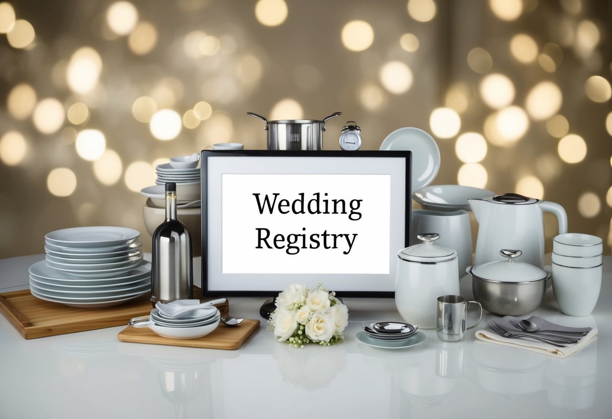 A wedding registry with practical items like kitchenware and home goods, but no extravagant or inappropriate requests