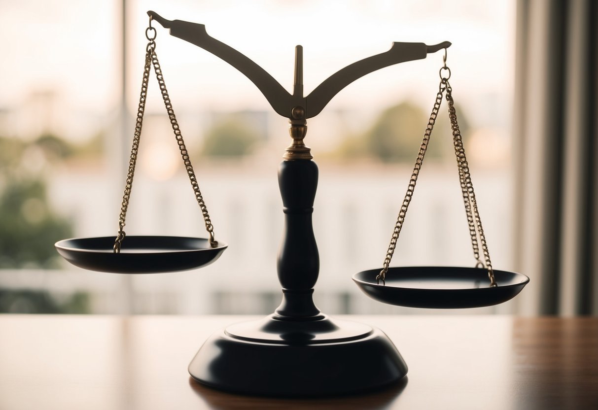 A scale with one side higher than the other, symbolizing imbalance in a marriage
