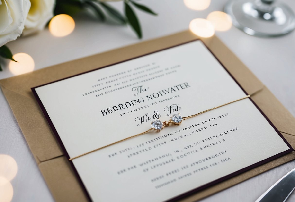 A wedding invitation with two names arranged in a formal and elegant manner