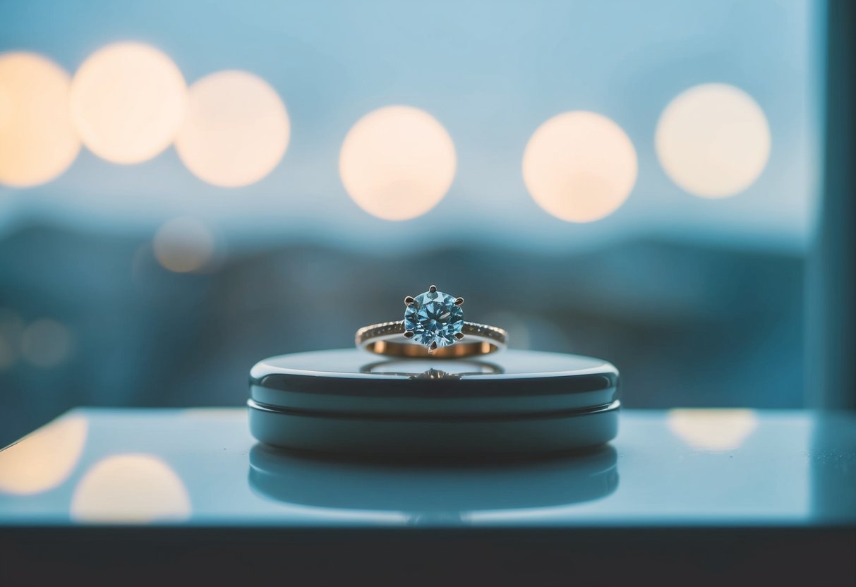 A ring resting on a bedside table, surrounded by soft moonlight filtering through the window
