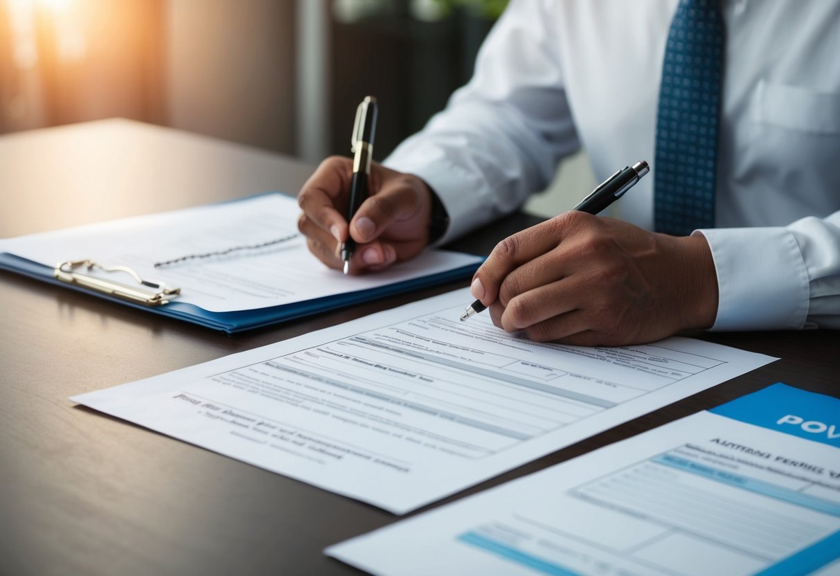 A person updating their marital status on official documents and forms