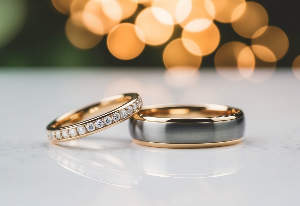 A second wedding band sits beside the first, symbolizing renewal and commitment