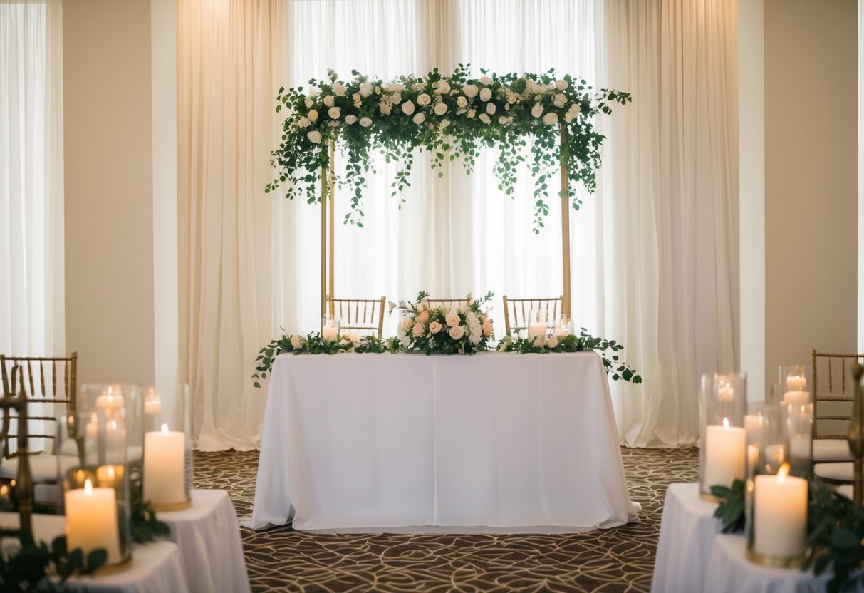 A wedding backdrop should be large enough to cover the entire background of the ceremony space, creating a beautiful and seamless visual display