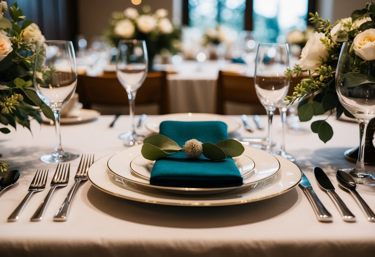 A table set with fine china and elegant entertaining essentials