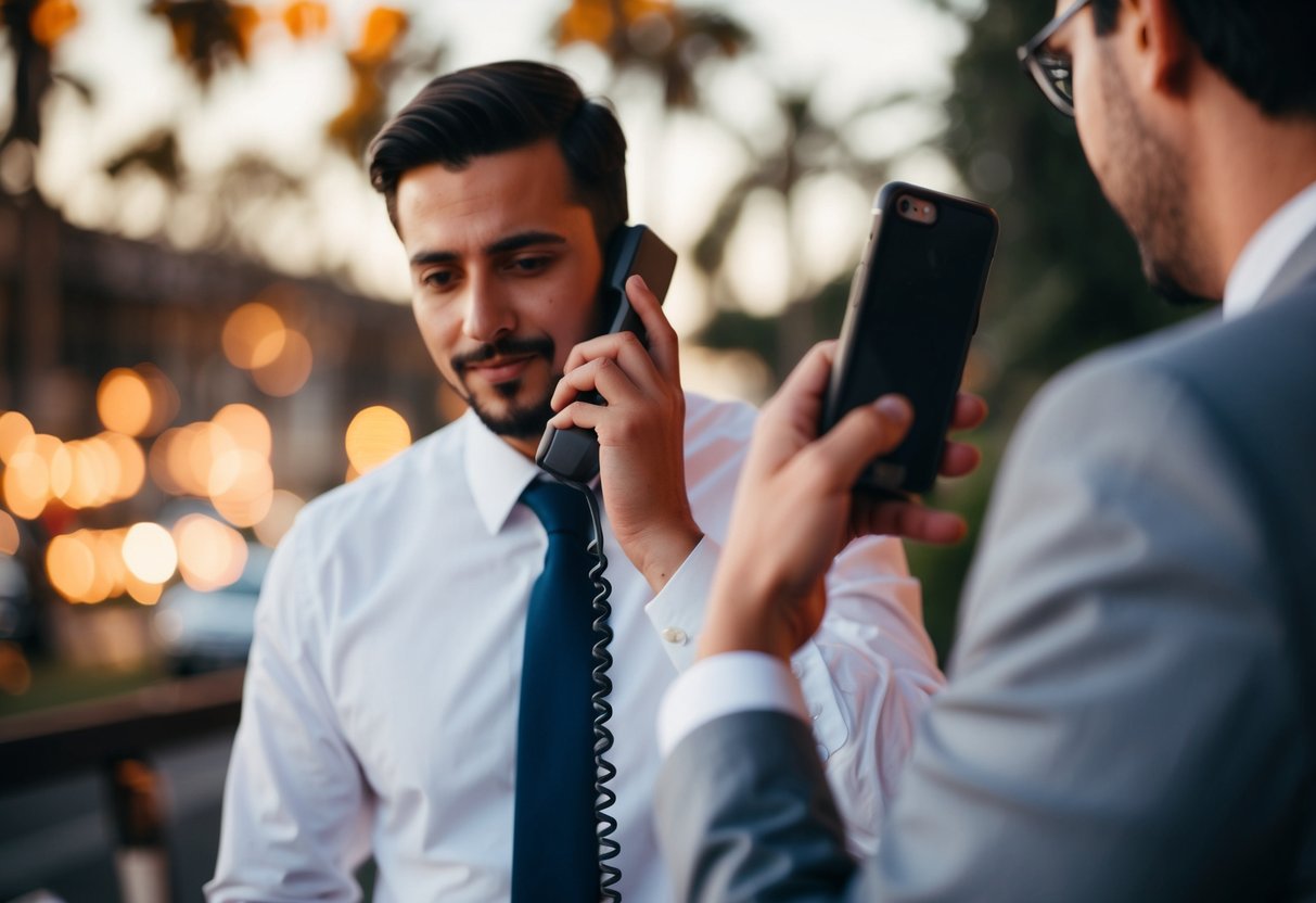 A person declining an invitation to a destination wedding over the phone