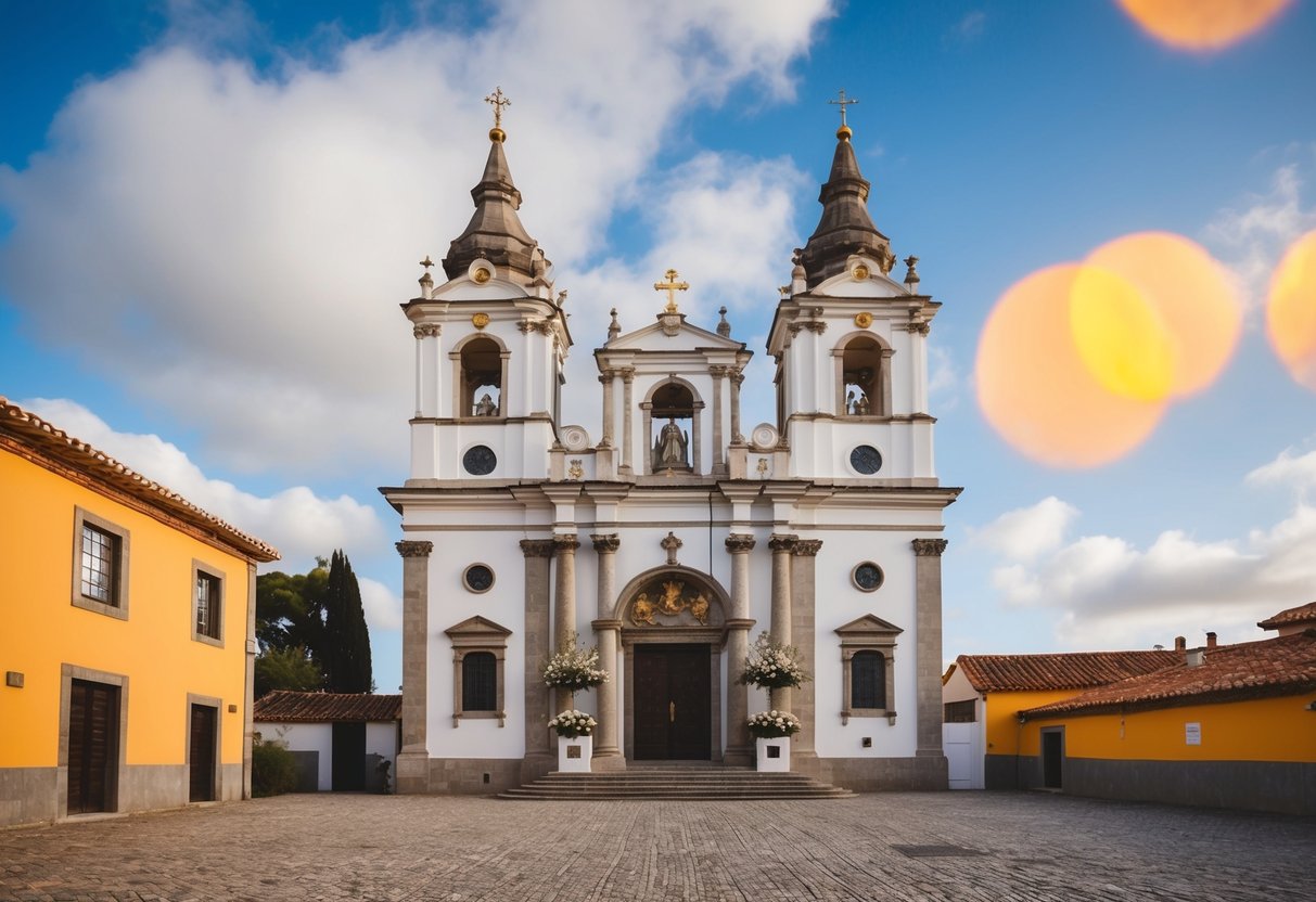 A traditional church in Spain and Portugal with wedding decorations and symbols of both legal and religious significance