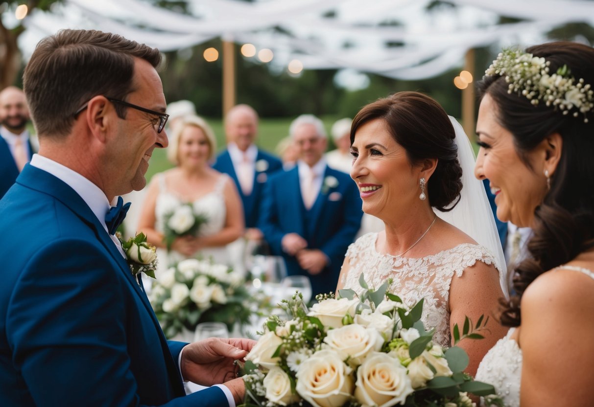 The groom's parents pay for the venue, catering, and decorations at the wedding