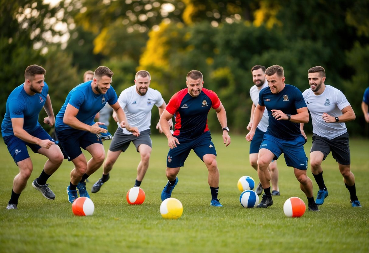 A group of men compete in various challenges and activities, following the stag rules