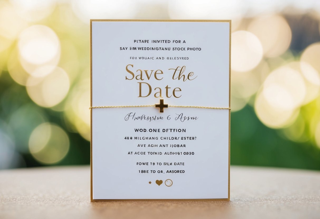 A wedding invitation with "Save the Date" and a plus-one option highlighted