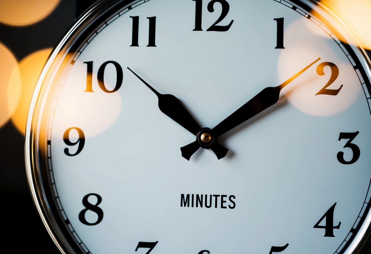 A clock with hands at 12 and 6, indicating 2.5 minutes