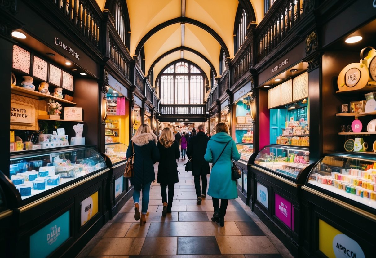 The bustling interior of the Corn Exchange, filled with eclectic shops and colorful displays, offers a plethora of quirky finds for unique date ideas in Leeds