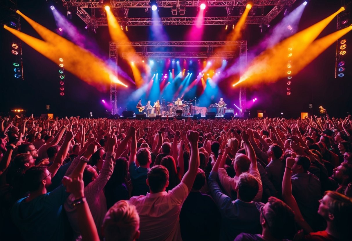 Crowd cheering under colorful stage lights at Argovia Fäscht concert