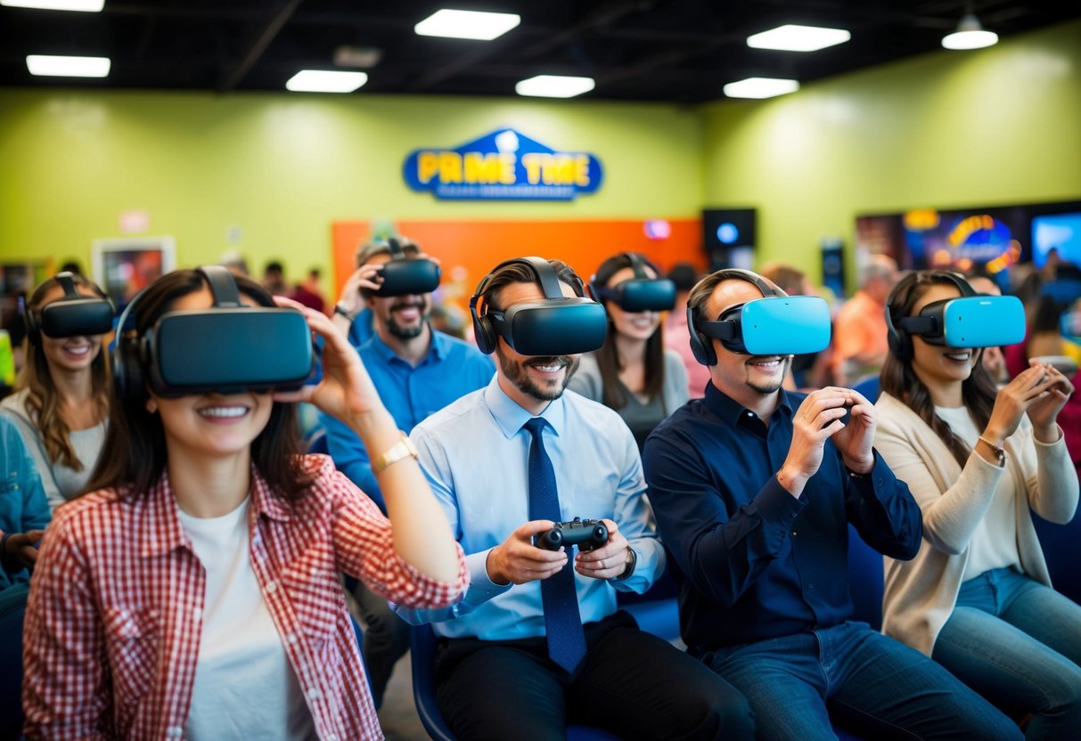 People enjoying VR experiences at Prime Time Family Entertainment Center