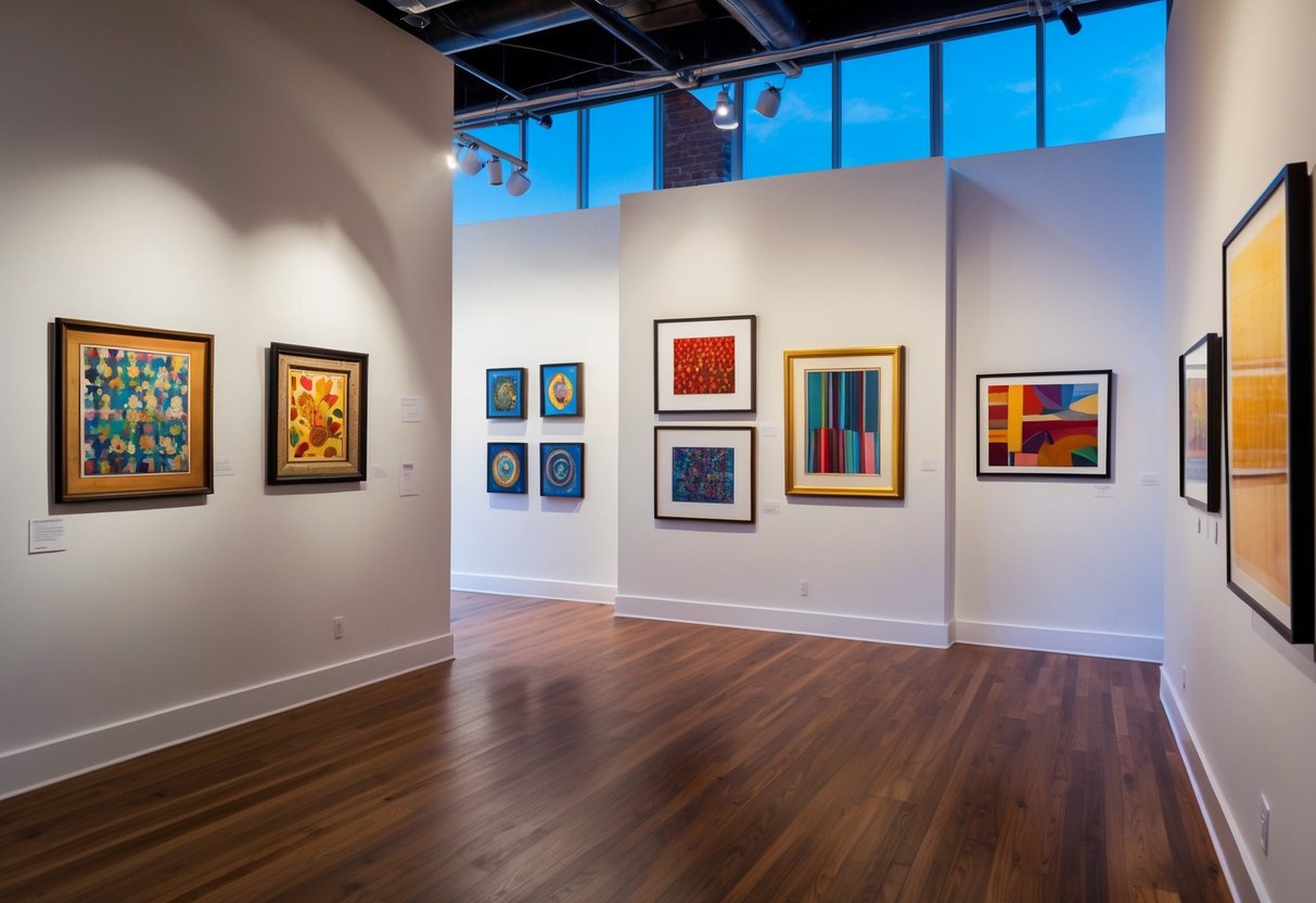 Vibrant art galleries in Berkeley, featuring diverse works