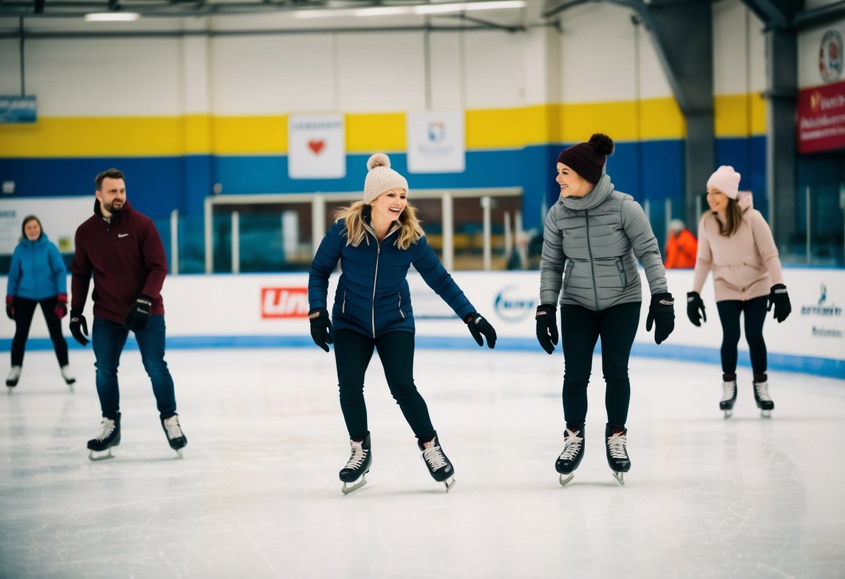 People ice skate at Linx Ice Arena in Aberdeen