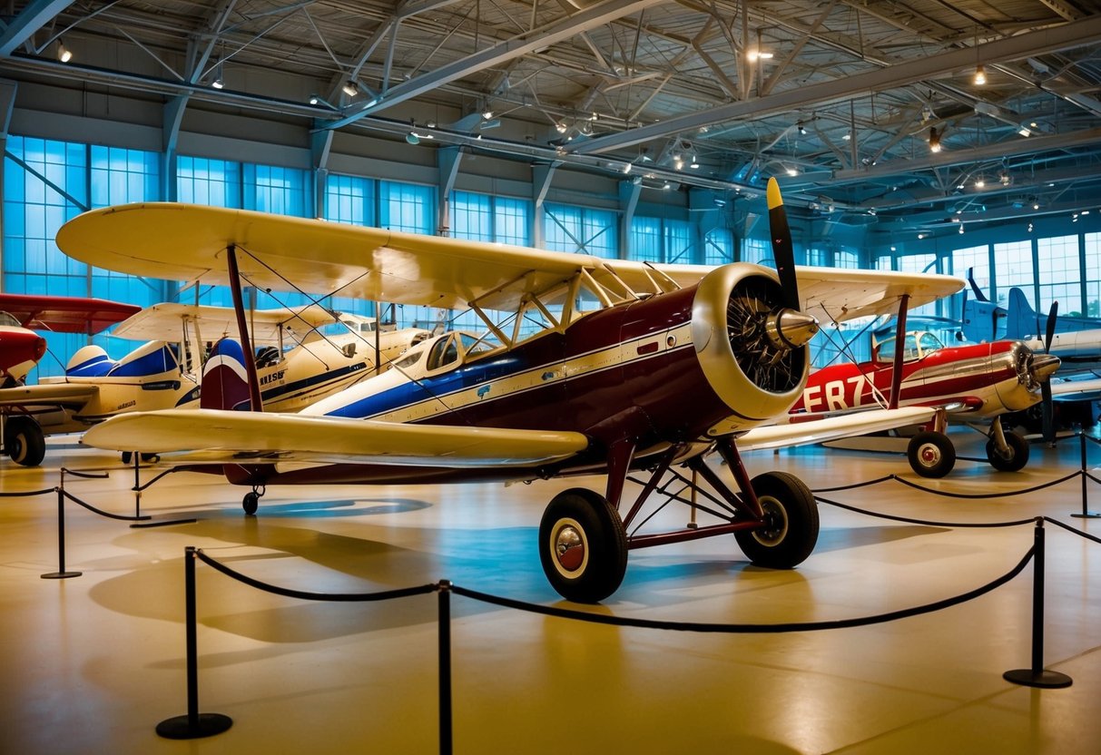 A vintage airplane exhibit at Carolinas Aviation Museum