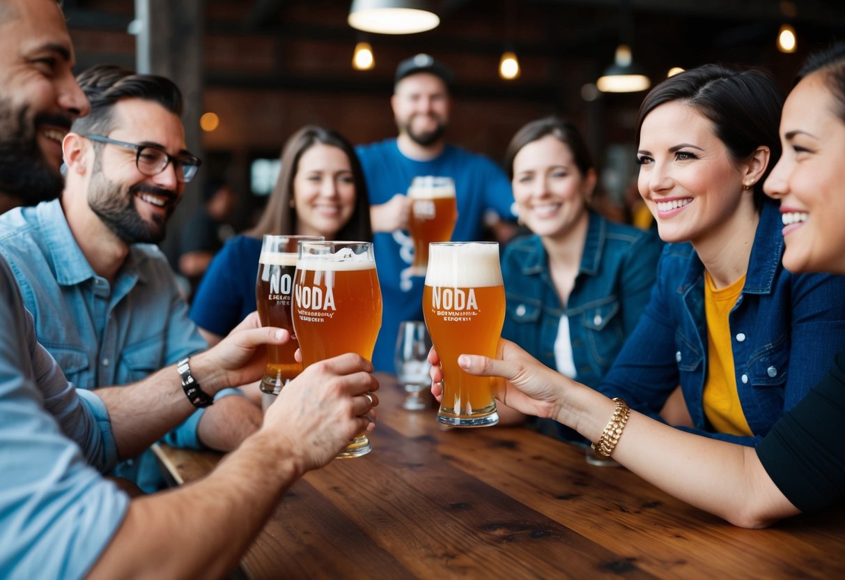 People enjoying craft beer at NoDa Brewing Company in Charlotte, NC
