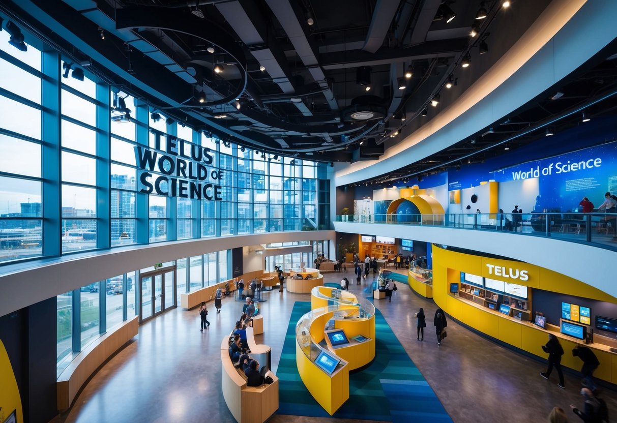 The Telus World of Science in Edmonton features interactive exhibits, a planetarium, and a variety of hands-on activities for visitors of all ages