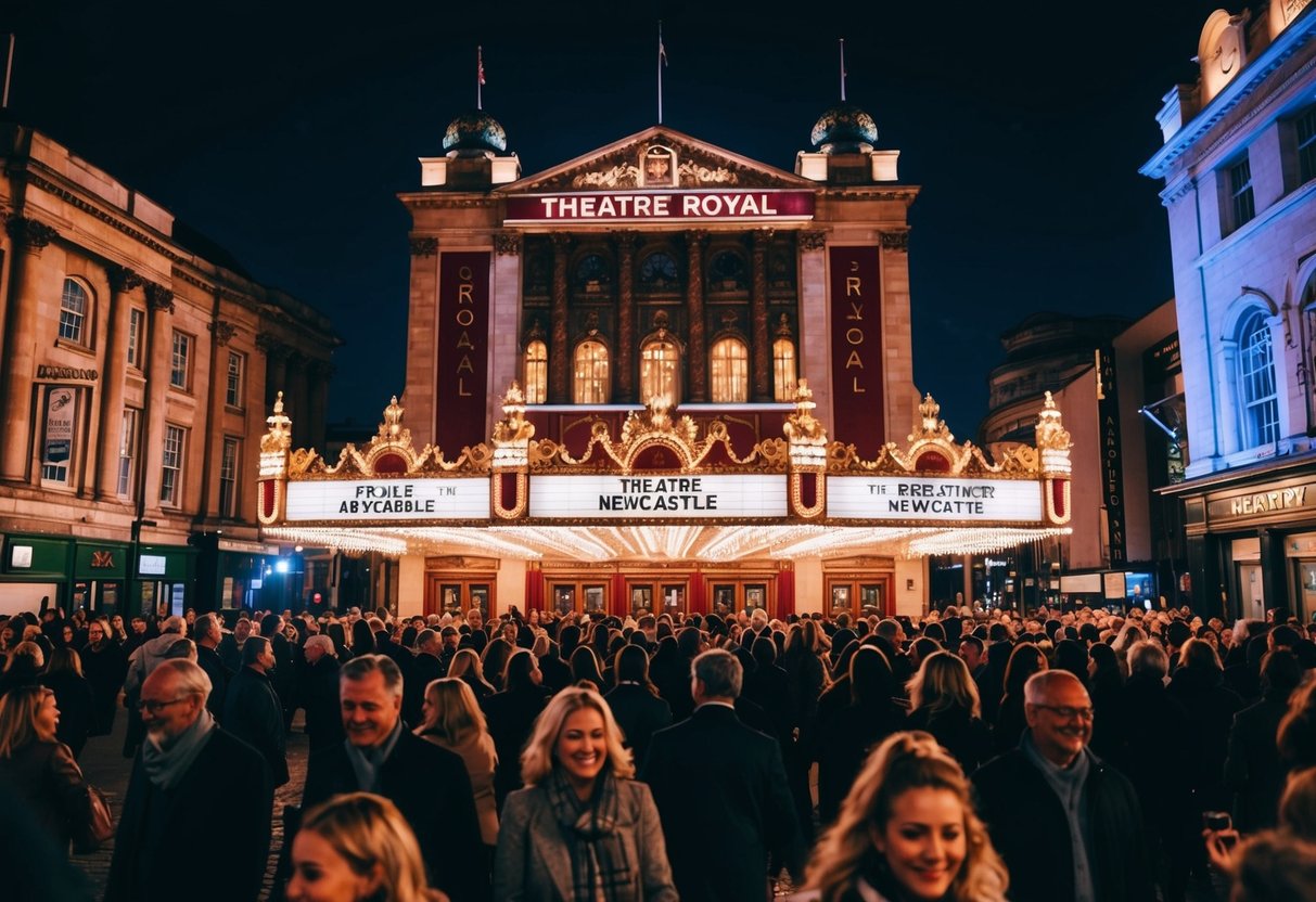 The Theatre Royal in Newcastle is alive with bustling crowds and vibrant lights, setting the stage for a romantic date night