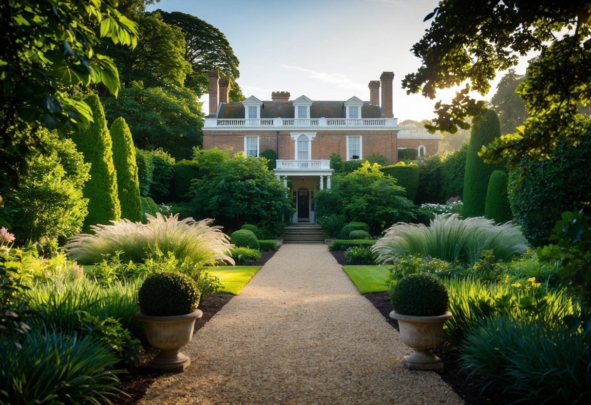 Stroll through the lush gardens of Mansell House, with its historic architecture and serene atmosphere