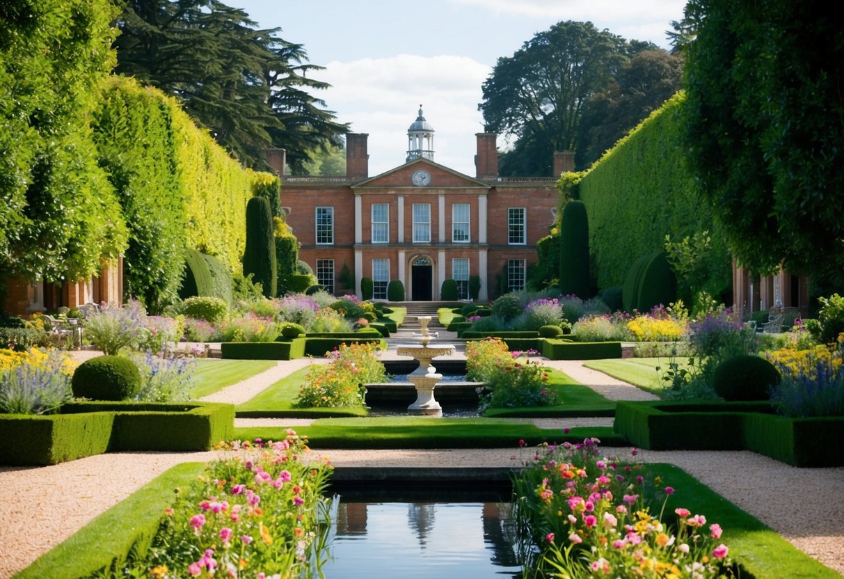 Strolling through the manicured gardens of Dunham Massey Hall, admiring the vibrant flowers and serene water features