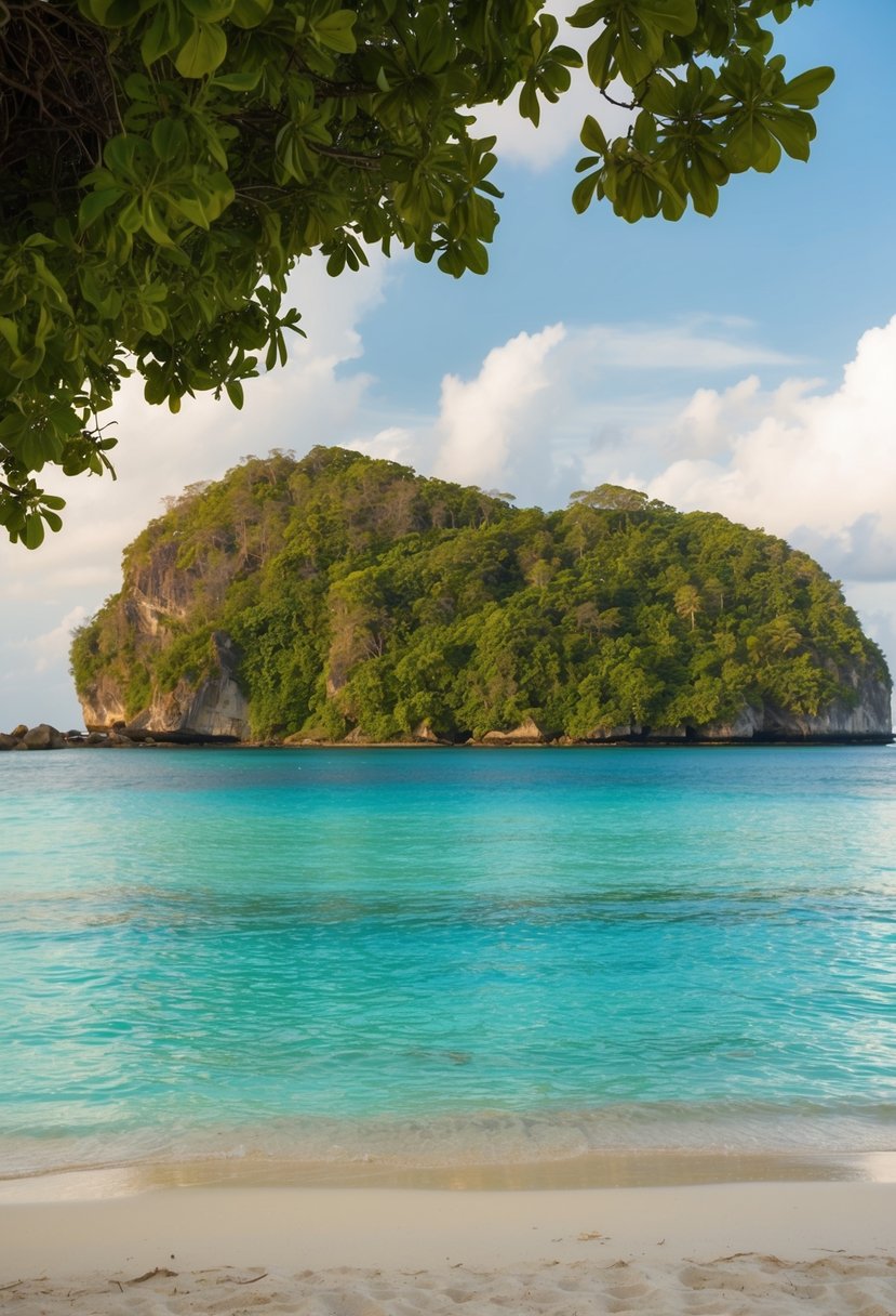 A serene beach on Havelock Island, with crystal-clear waters and lush greenery, perfect for a romantic honeymoon getaway