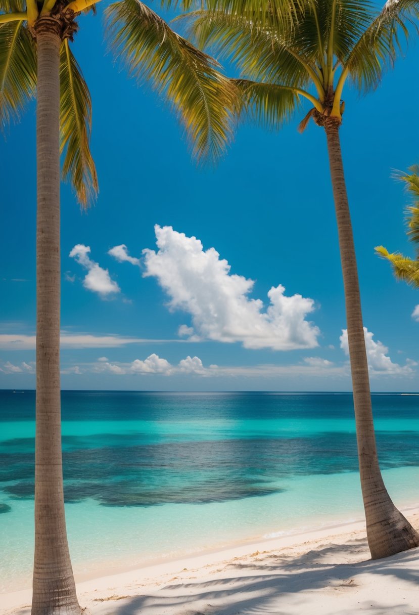 A secluded beach with palm trees and crystal-clear waters in the British Virgin Islands' Rosewood Little Dix Bay