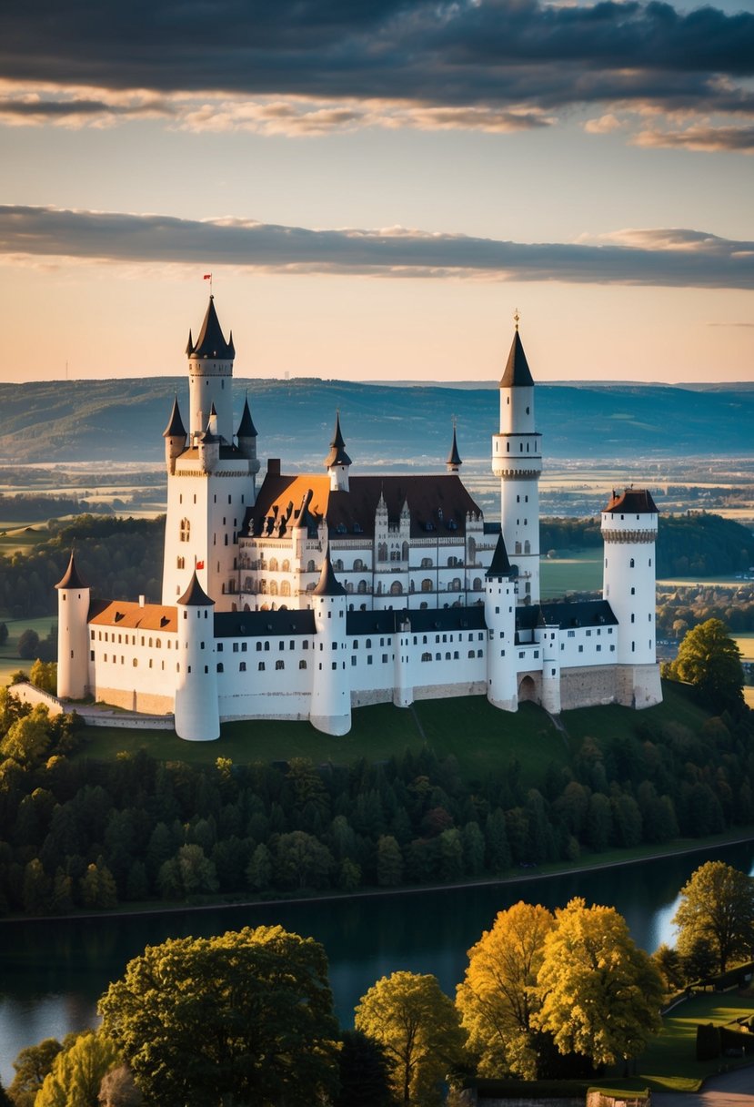 The majestic Heidelberg Castle overlooks the picturesque landscape of Baden-Württemberg, with its ancient walls and towers standing proudly against the backdrop of the German countryside