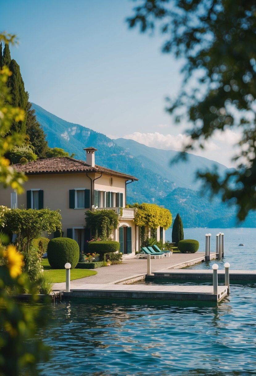 A secluded villa on Lake Como, with a private dock and lush gardens, offers a romantic honeymoon getaway
